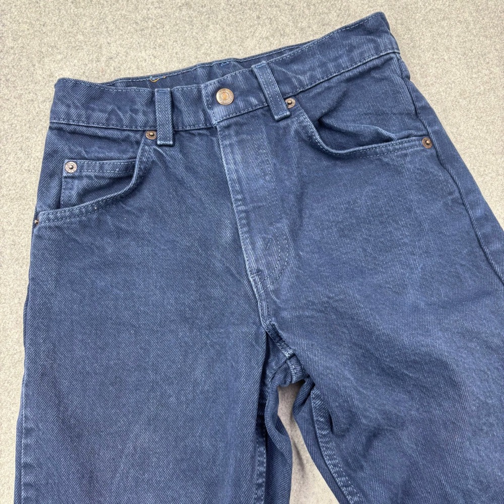Vintage 90s Levis 550 Jeans Boys Size 12 24x26 Blue Garment Dyed Orange Tab READ